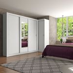 guarda-roupa 3 portas carraro mdp branco camurça 1098