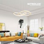 pendente led bivolt 40w 4000k luz amarela lp018 dourado - nitrolux (mp)