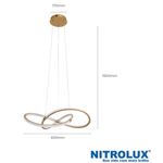 pendente led bivolt 40w 4000k luz amarela lp018 dourado - nitrolux (mp)