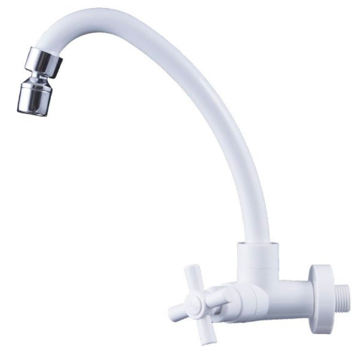 Torneira De Parede Para Cozinha Bica Móvel Cruzeta Civitt ABS Branco (MP)