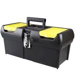 caixa de ferramentas stanley em plástico com alça preto e amarelo 16013