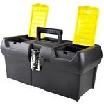 caixa de ferramentas stanley em plástico com alça preto e amarelo 16013
