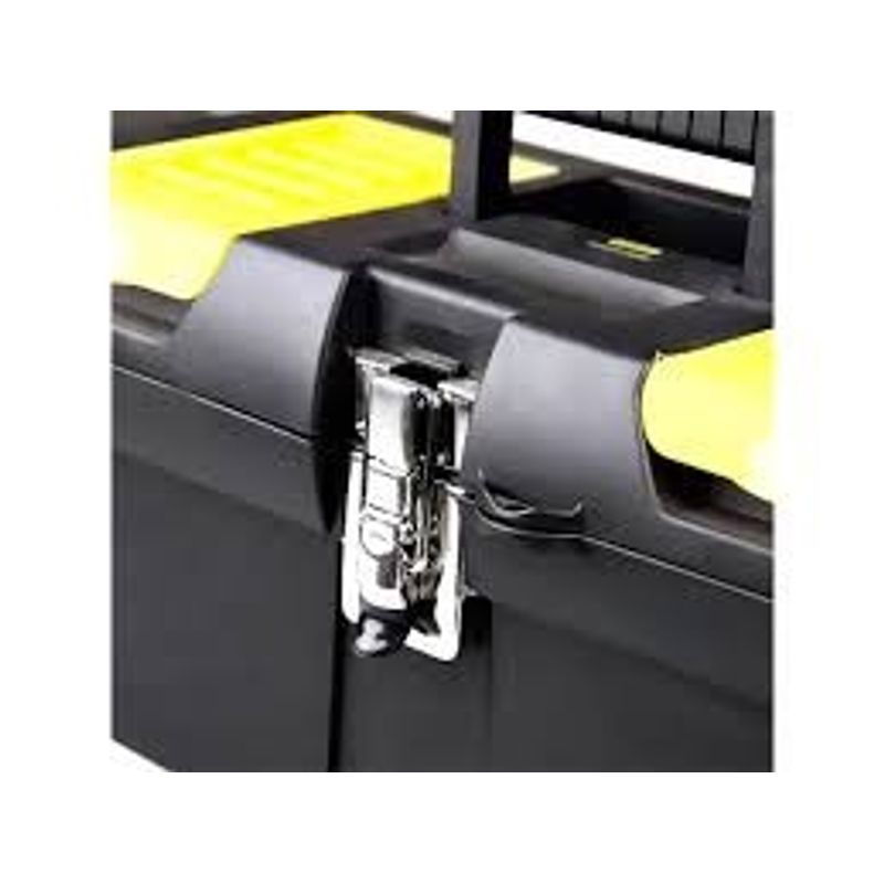 caixa de ferramentas stanley em plástico com alça preto e amarelo 16013