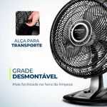 ventilador de mesa mondial 50cm 127v 60hz preto vtx-50-8p
