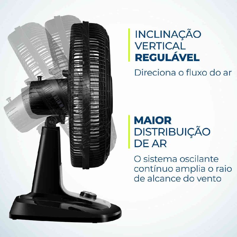 ventilador de mesa mondial 50cm 127v 60hz preto vtx-50-8p