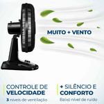 ventilador de mesa mondial 50cm 127v 60hz preto vtx-50-8p