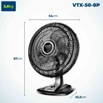 ventilador de mesa mondial 50cm 127v 60hz preto vtx-50-8p