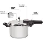 panela de pressão tramontina brava aço inox 4,5l (mp)