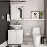 balcão de banheiro 1 porta e 3 gavetas politorno branco