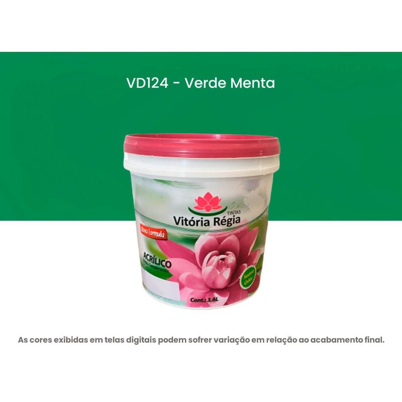 tinta acrílica vitória régia econômica fosco verde menta 3,6 litros (mp)
