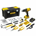 kit parafusadeira e furadeira de impacto stanley com maleta bivolt scd711c1h-br
