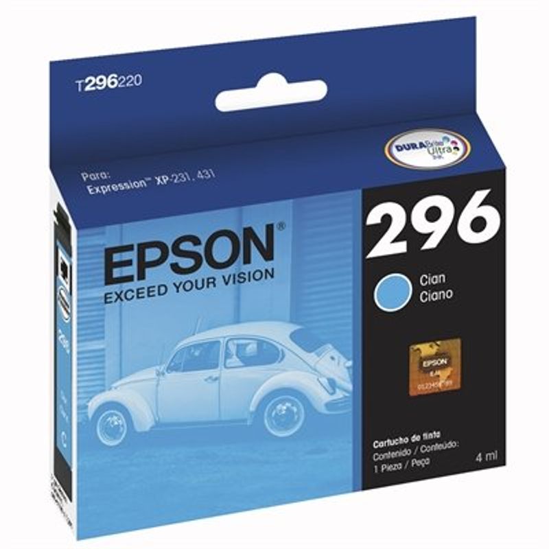 cartucho de tinta ciano epson xp231/431 t296220