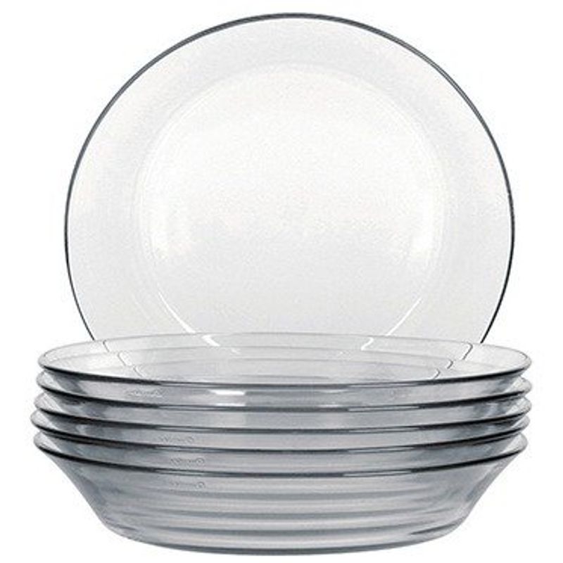 jogo de pratos fundos nadir 6 peças duralex astral transparente sm400000854n