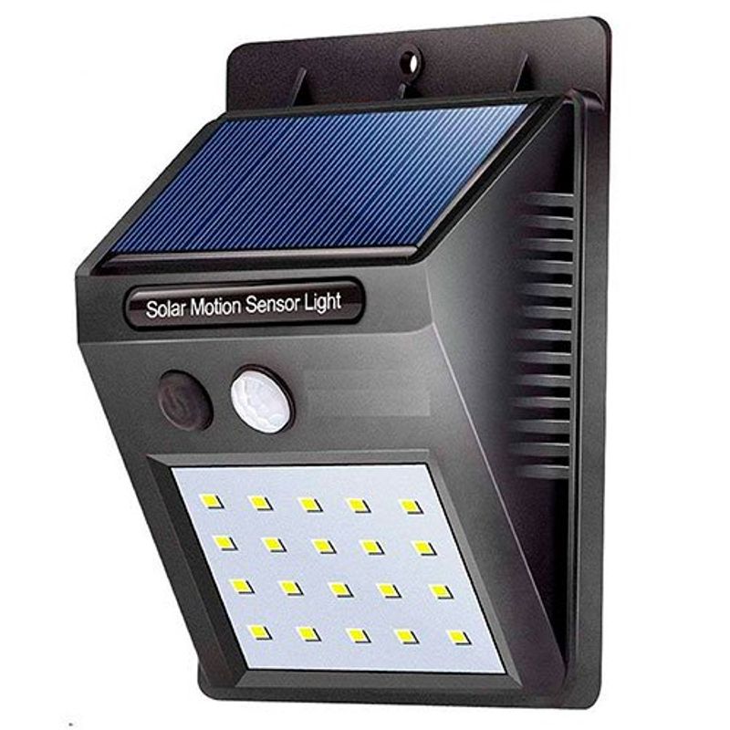 luminária solar com sensor de presença ecosolis de 3 watts