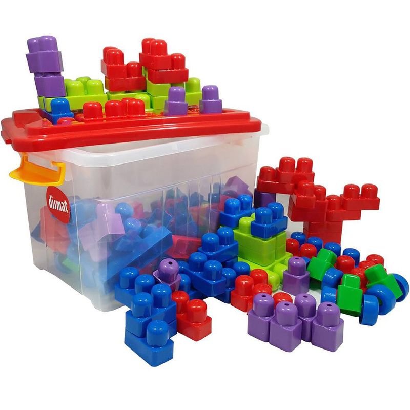 brinquedo super caixa divertida 2 120 blocos dismat cores sortidas