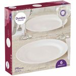jogo de pratos rasos nadir 6 peças duralex opaline menu branco 57430200935447