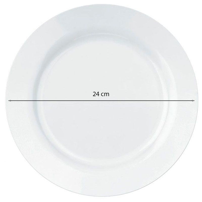 jogo de pratos rasos nadir 6 peças duralex opaline menu branco 57430200935447