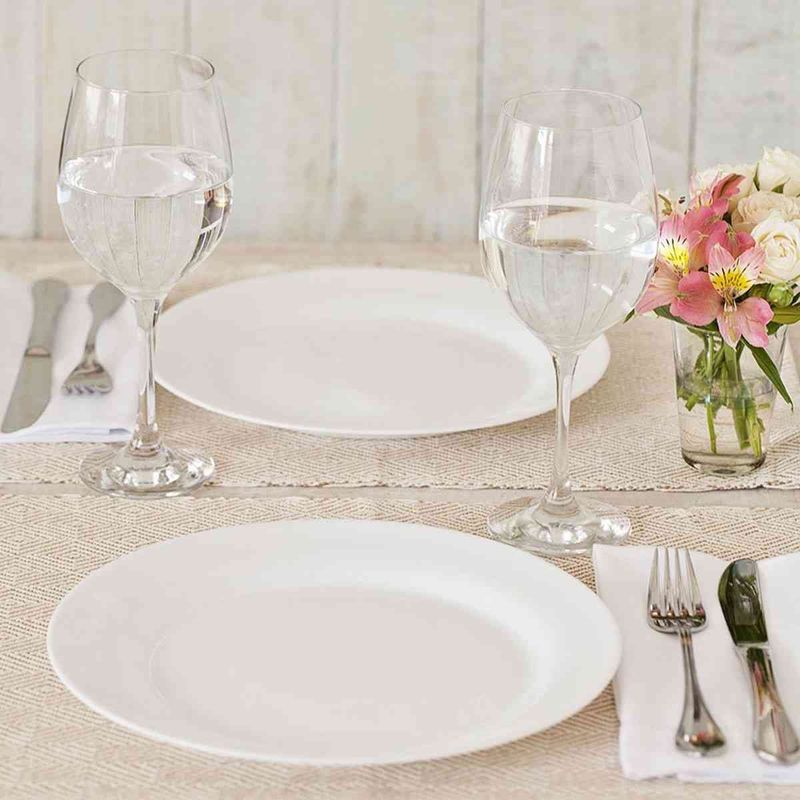 jogo de pratos rasos nadir 6 peças duralex opaline menu branco 57430200935447