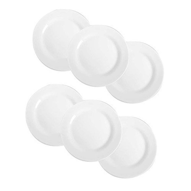 jogo de pratos rasos nadir 6 peças duralex opaline menu branco 57430200935447