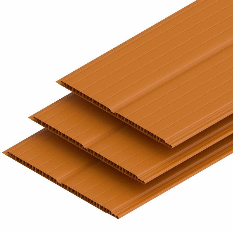 forro pvc canelado 6m 8mm peça 1,2m² cerejeira - plasmeg (mp)