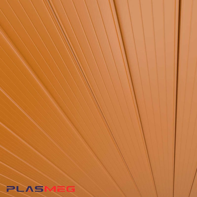 forro pvc canelado 6m 8mm peça 1,2m² cerejeira - plasmeg (mp)