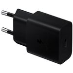 carregador de parede samsung rápido 15w, com cabo, bivolt preto