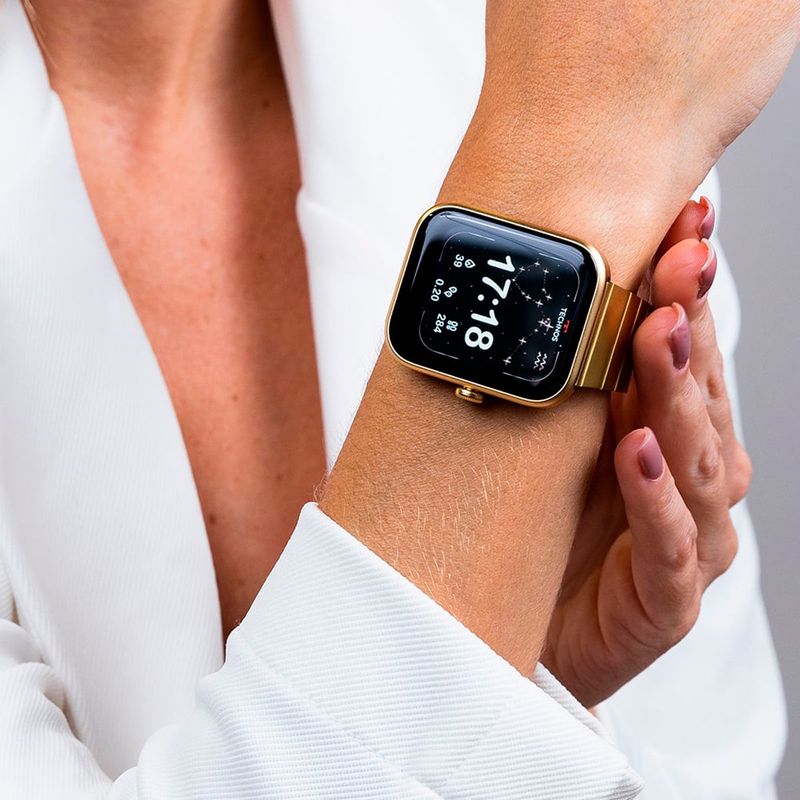 smartwatch technos connect max dourado e preto tmaxah/c7d