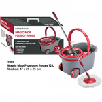 mop paramount magic plus 12 litros cinza e vermelho 1969