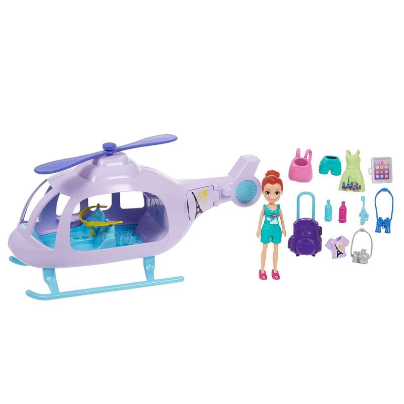 boneca polly pocket helicoptero de aventura gkl59