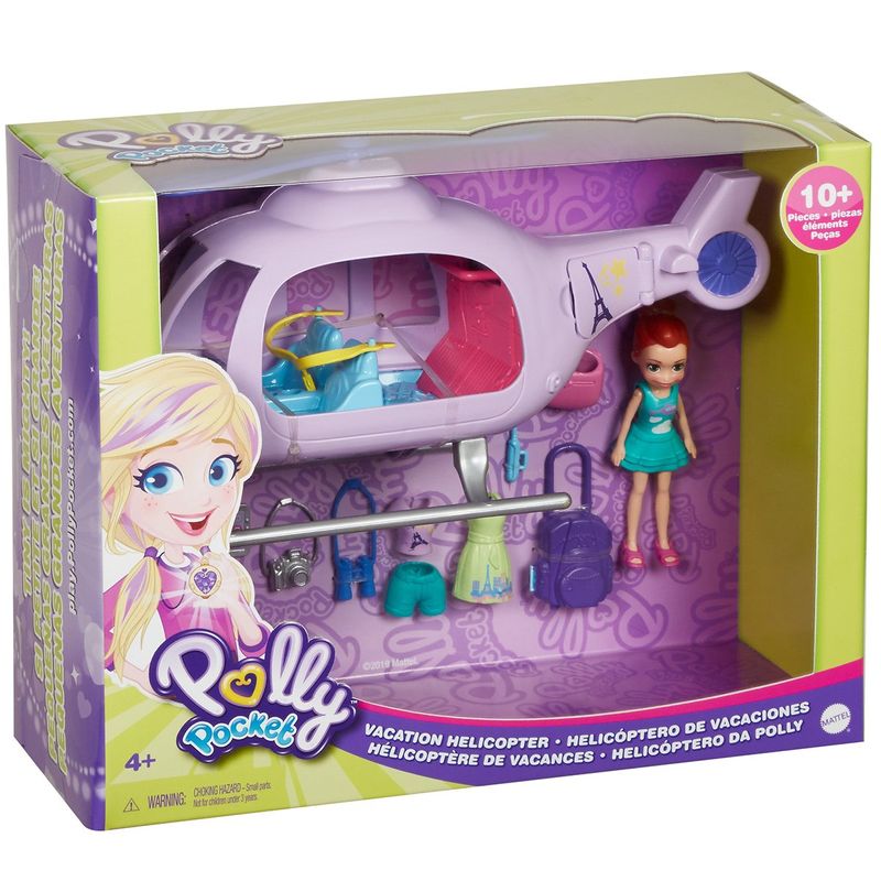 boneca polly pocket helicoptero de aventura gkl59