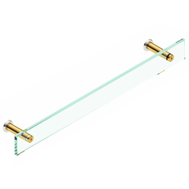 kit de acessórios de banheiro blinglass 05 peças reto vidro incolor dourado (mp)