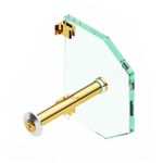 kit de acessórios de banheiro blinglass 05 peças reto vidro incolor dourado (mp)
