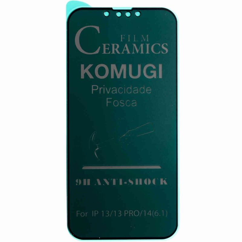 película cerâmica privacidade fosca komugi iphone 13/13 pro anti-oleosidade (mp)