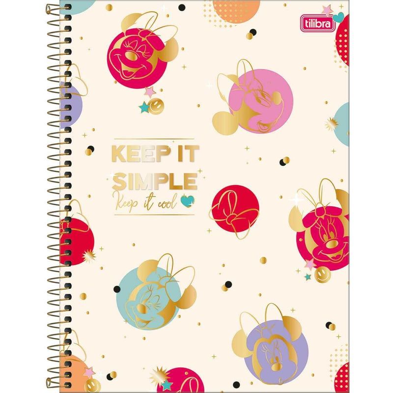 caderno espiral tilibra 10 matérias minnie sortido - 308099