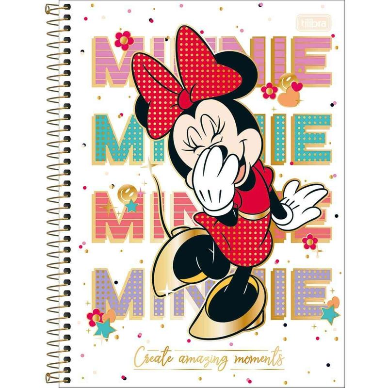 caderno espiral tilibra 10 matérias minnie sortido - 308099