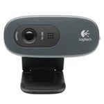 webcam hd logitech microfone embutido conexão usb preto c270