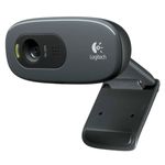 webcam hd logitech microfone embutido conexão usb preto c270