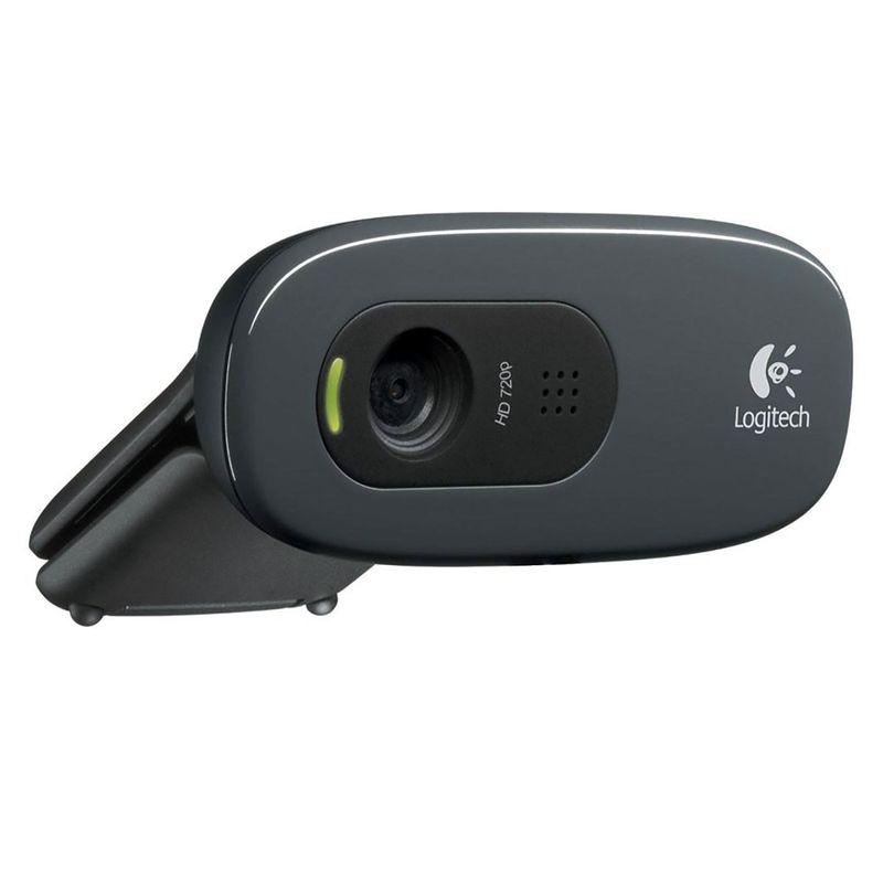 webcam hd logitech microfone embutido conexão usb preto c270