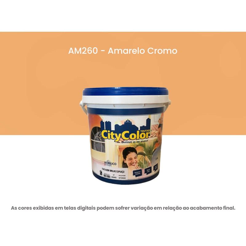tinta acrílica citycolor premium semibrilho amarelo cromo 3,6 litros 063am260 (mp)