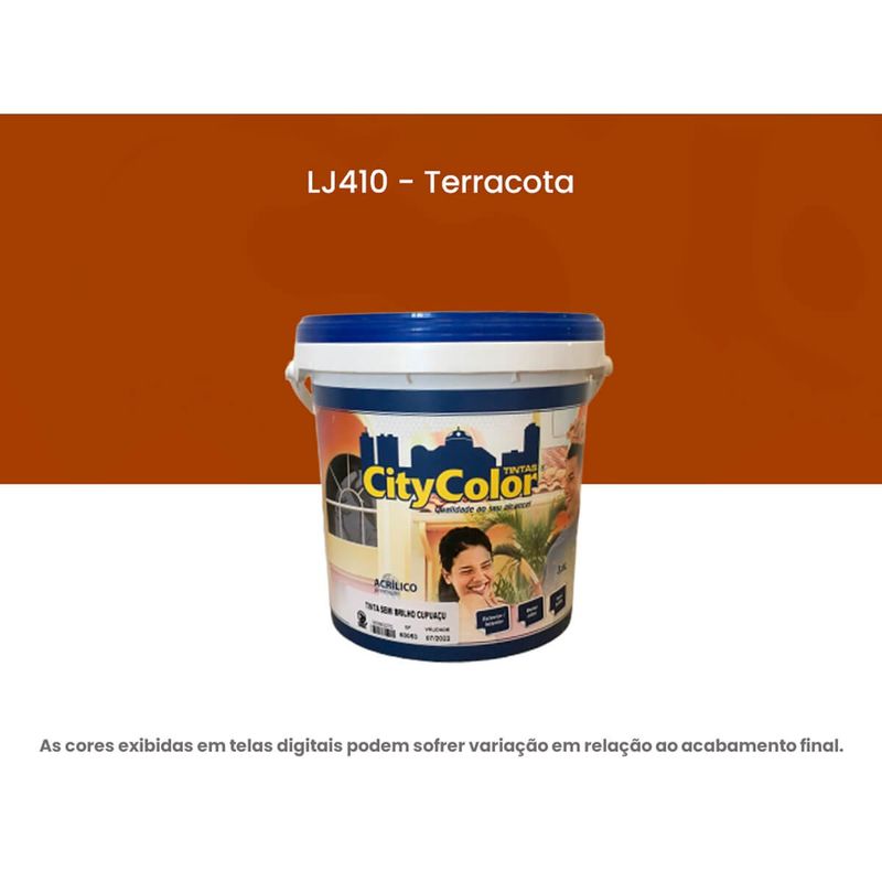 tinta acrílica citycolor premium semibrilho terracota 3,6 litros 063lj410 (mp)