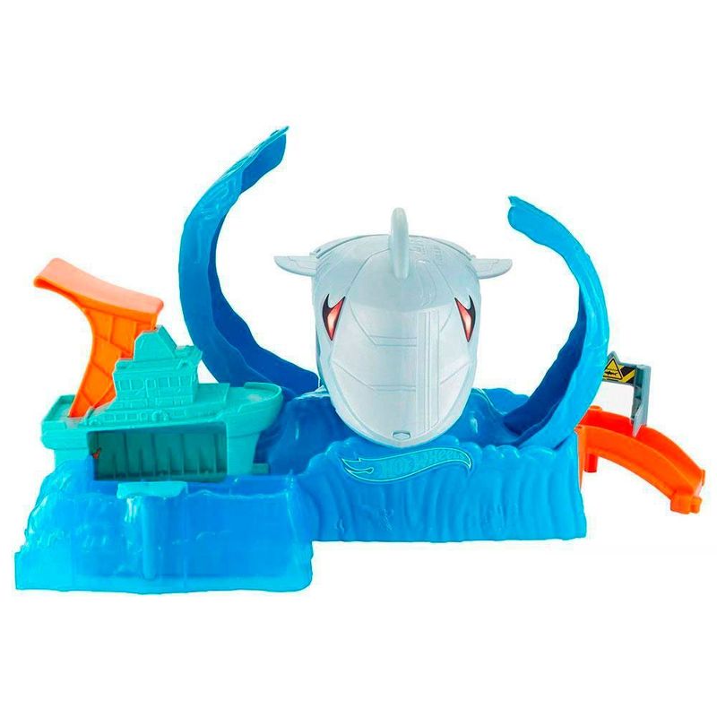 pista mattel hot wheels city robô tubarão gjl12