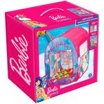barraca infantil fun barbie mundo dos sonhos com 50 bolinhas rosa 8489