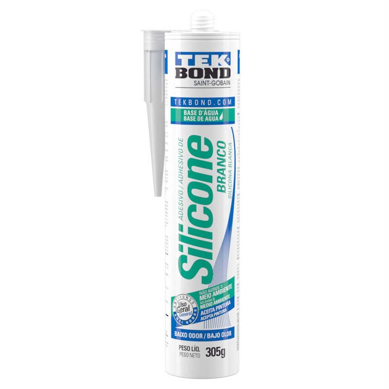 adesivo de silicone tekbond a base de d'água 305g branco (mp)