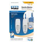 gancho adesivo tekbond zafira de plástico tamanho único 02 unidades branco e metal (mp)