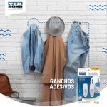 gancho adesivo tekbond zafira de plástico tamanho único 02 unidades branco e metal (mp)