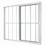 janela de correr em alumínio grade vidro liso 2 folhas 100x120cm mgm fênix branco (mp)