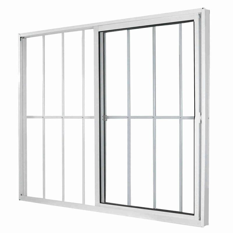 janela de correr em alumínio grade vidro liso 2 folhas 100x120cm mgm fênix branco (mp)