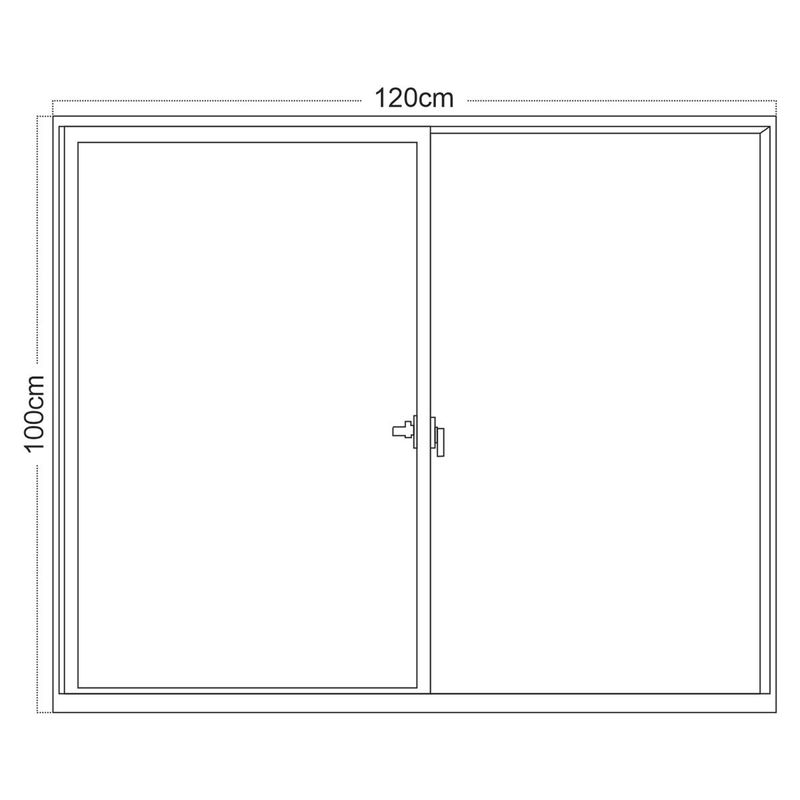 janela de correr em alumínio grade vidro liso 2 folhas 100x120cm mgm fênix branco (mp)