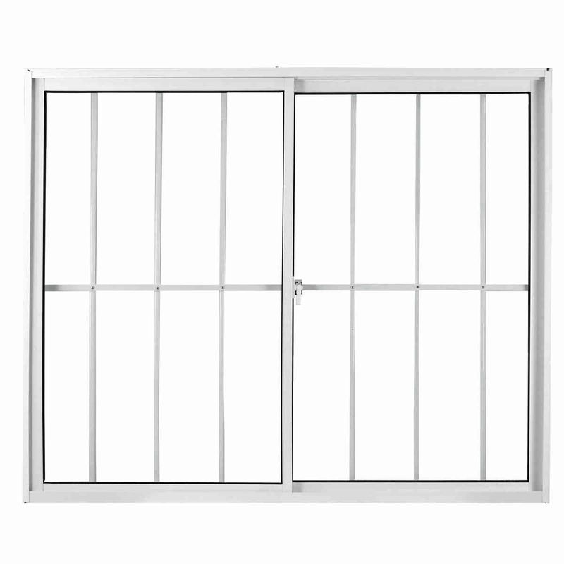 janela de correr em alumínio grade vidro liso 2 folhas 80x80cm mgm fênix branco (mp)