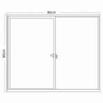 janela de correr em alumínio grade vidro liso 2 folhas 80x80cm mgm fênix branco (mp)